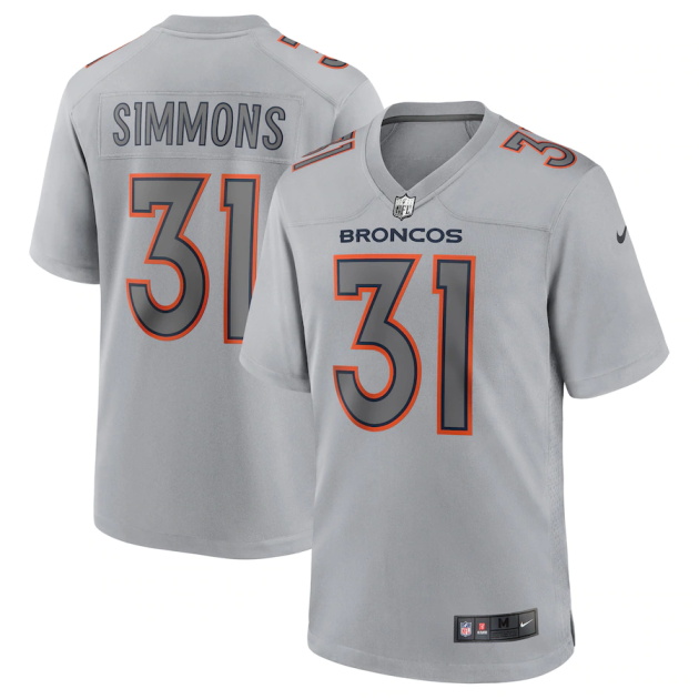 mens nike justin simmons gray denver broncos atmosphere fashion game jersey